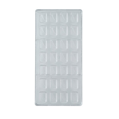 Restaurantware-Pastry Tek 10.8 x 5.3 Inch Chocolate Shaping Molds, 10 Freezable Candy Molds - 28 Cavities, Wave Design, Clear Polycarbonate Chocolate Mold, Dishwashable, Easy To Release
