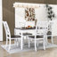 Ensemble de table de salle à manger 5 pièces avec cadre en bois et chaises ergonomiques Farmhouse-125069585