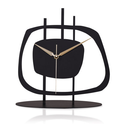 Elegant Black Decorative Clock, 8.3 x 9.1 inches | 100% Metal Construction, 0.06-inch Thickness | Silent Mechanism, Operates on 1 AA Battery (Not Included) | Perfect for Home or Office Decor, Timeless Design