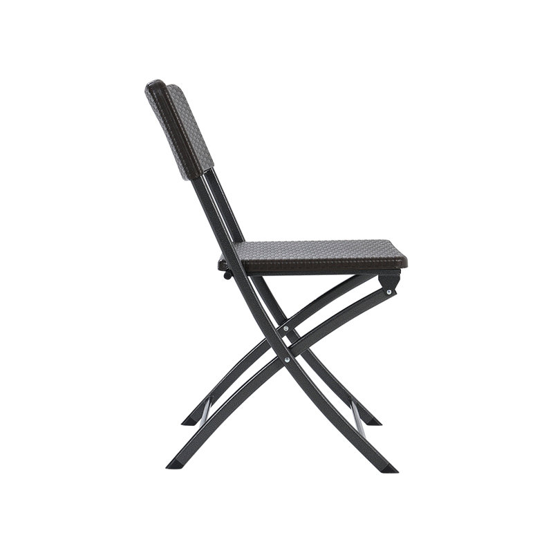 Kepper Folding Patio Dining Side Chair, Black