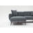 Reversible Corner Sofa, Anthracite Color, 99.2 x 30.3 x 32.3 inches | Beech Wood Frame, 100% Polyester Bouclette Fabric, Metal Legs, Detachable Armrests, Easy Clean, 28 DNS Foam for Comfort | Perfect for Modern Living Rooms-1055392607-1055392602