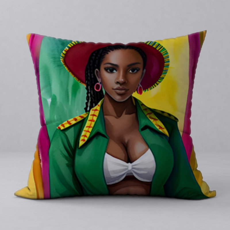  Oreiller New ManosMorenas, caractère et motifs vibrants / taille 18 po x 18 po
