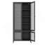 Grande armoire de rangement en métal avec 4 portes vitrées et 5 tablettes latérales-564840298