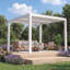 Pergola extérieure Erommy 10 'x 10' avec toit à persiennes réglable et drainage intégré, pergola à persiennes en métal robuste pour patio, blanc