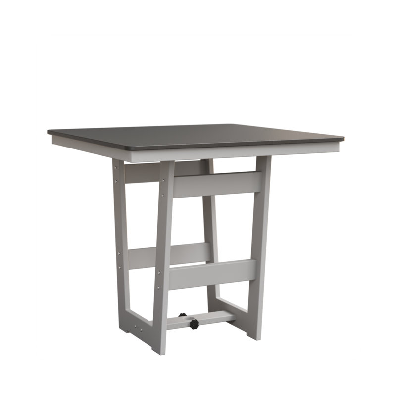 Berlin Gardens Hudson 40″ Square Bar Table, Hammered Stainless, 38.87" H x 40" W x 40" D