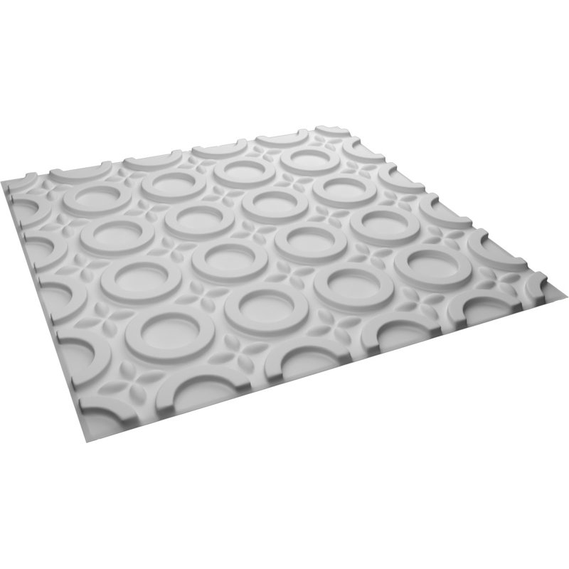 White Geometric Textured 3D PVC Wall Panels, 50-Pack