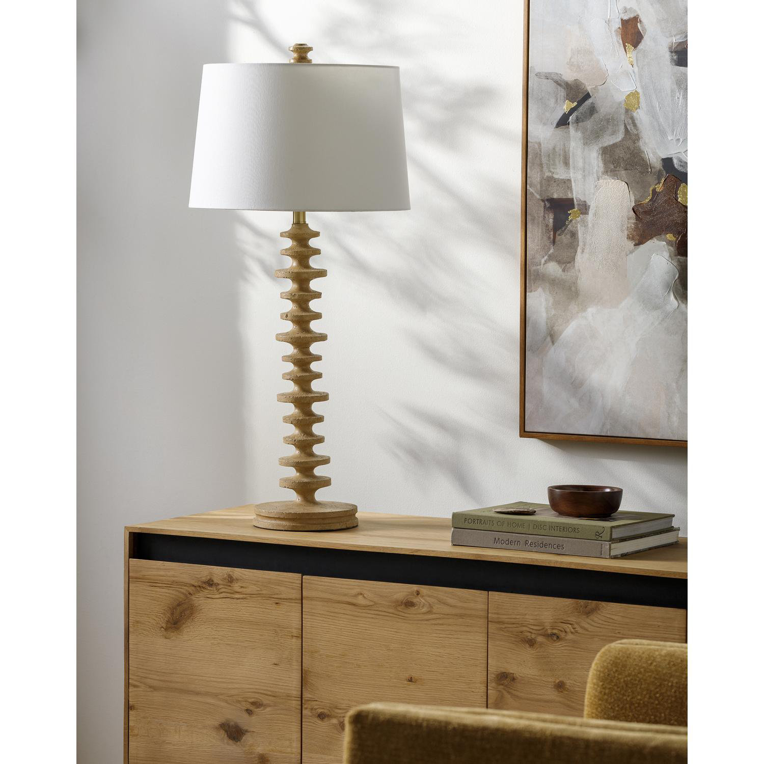Galey Alix x Livabliss Merrill Table Lamp, Beige