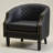 29 " Wide Tufted Small Faux Leather Barrel Bar Club Chair-53241730