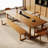 Brown Rectangular Solid Wood Dining Table-108225479