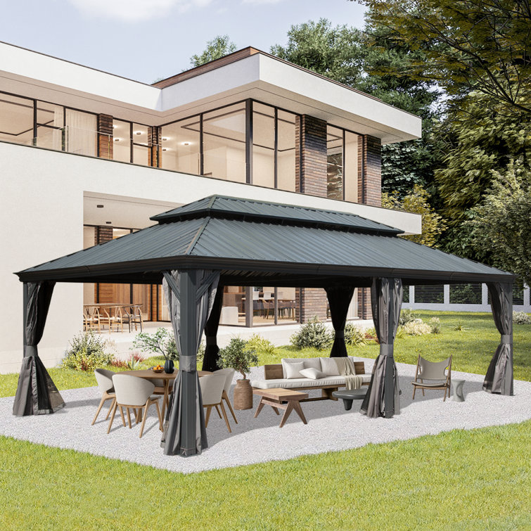 22 Ft. W x 14 Ft. D Aluminum Patio Gazebo