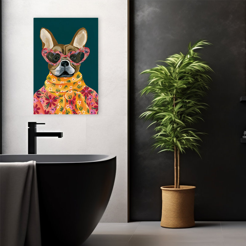 Contemporary and Preppy Fabulous Frenchie, H 24 po x l 16 po