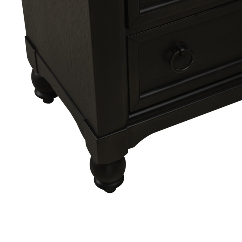 Commode 5 tiroirs Aisja, Noir
