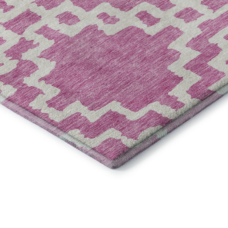Premium Machine Washable Prisco Blush Rug, Rectangle 5' x 7'6"