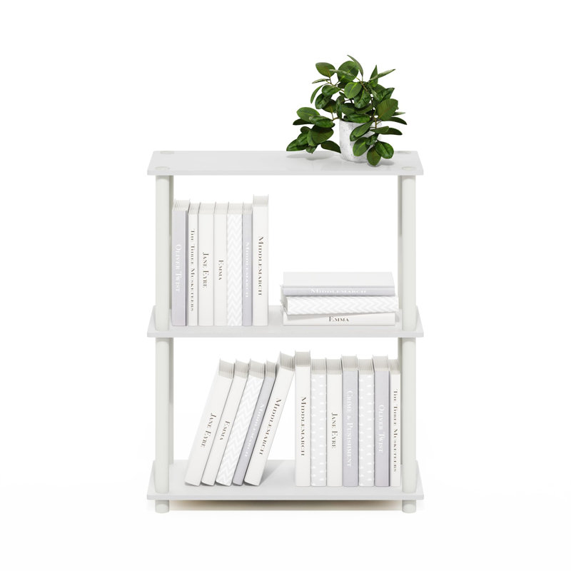 Étagère compacte à 3 niveaux avec support rond, Blanc, H 29,5 po x l 23,6 po x P 11,4 po