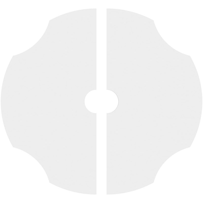 16"OD x 2"ID x 5 1/2"C x 1"P Percival Architectural Grade PVC Contemporary Ceiling Medallion, Two Piece, 1" H x 16" W x 16" D