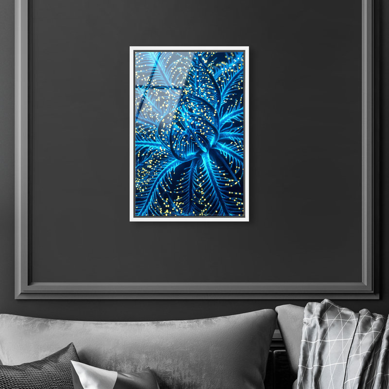 Neon Bloom Print by Oliver Gal, 16"H x 11"W, White Floater Frame