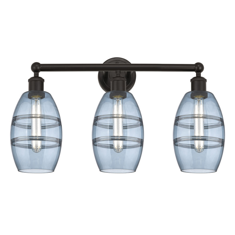 Kusham 3 - Light Dimmable Vanity Light, Princess Blue, Oil Rubbed Bronze