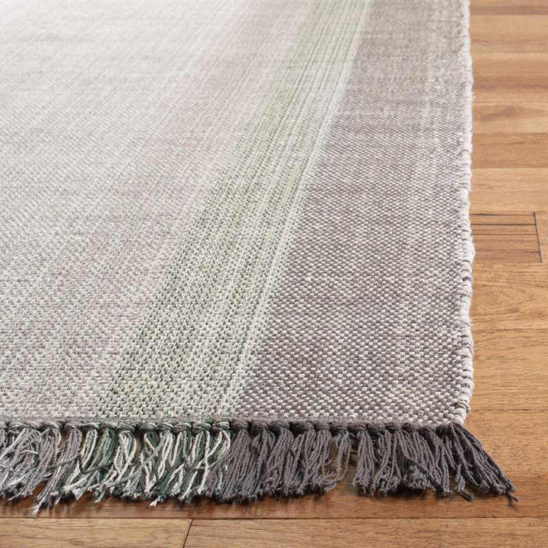 Zoltán Hand Woven Cotton Striped Rug, Runner 2'3" x 8'