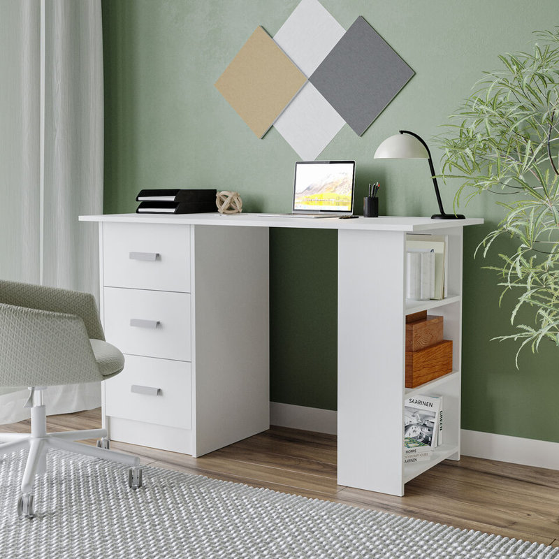 Sonnette Rectangle 49cm L Computer Table, White
