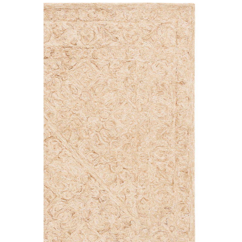 Dip Dye Hand Tufted Wool/Cotton Oriental Rug in Ivory/Gold, Rectangle 4' x 6'