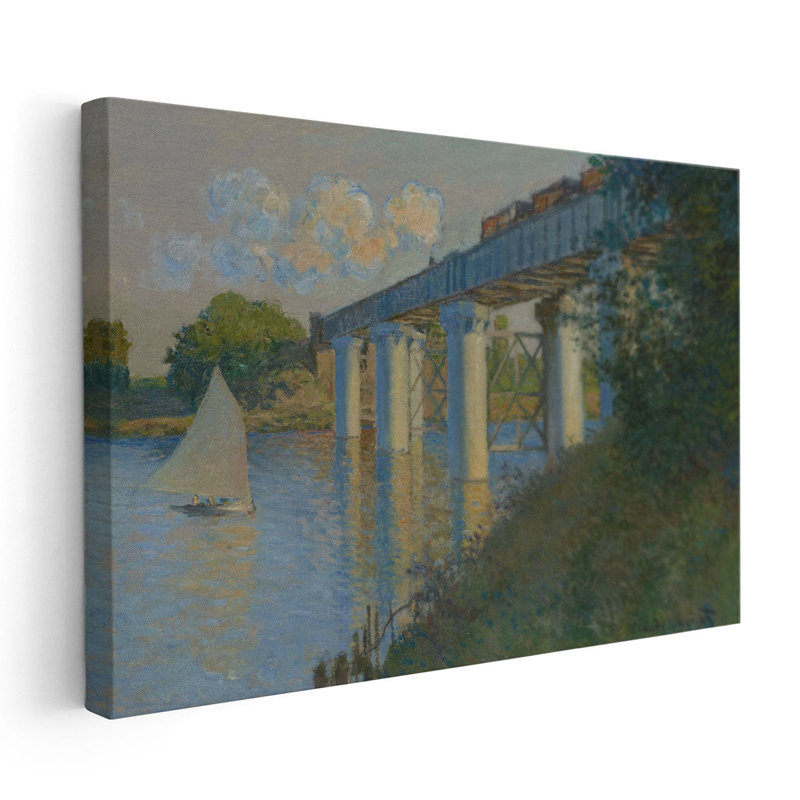 Le pont de chemin de fer à Argenteuil - reproduction d'art sur toile, H 20 po x l 30 po