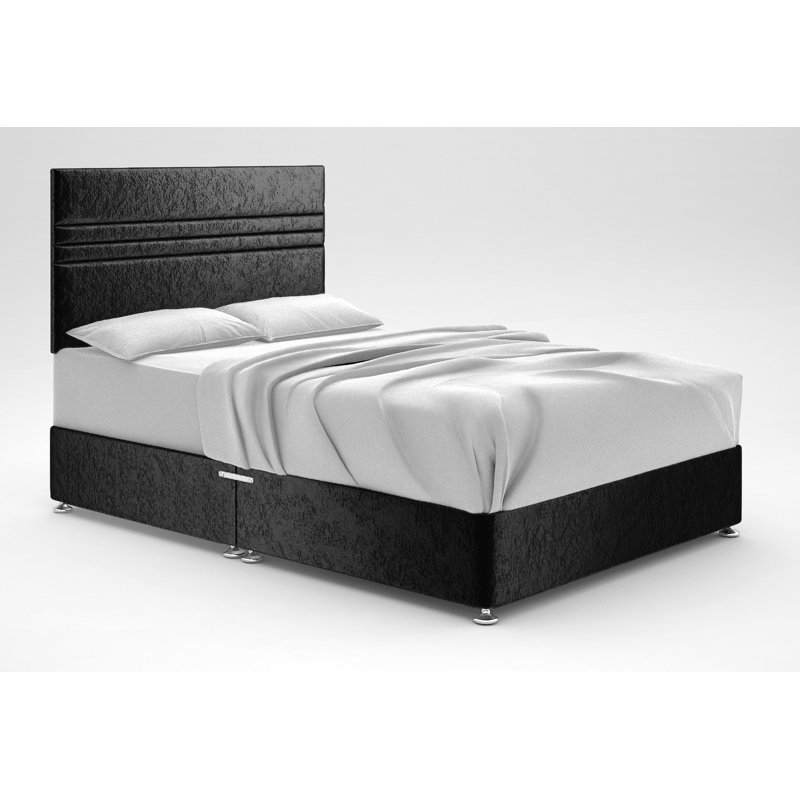 Ostara Divan Bed Base, Black, No Storage, Small Single (2'6)