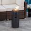 Colonne de feu ronde 15 001 BTU avec pierres de lave Latitude Run®, gris-309072936