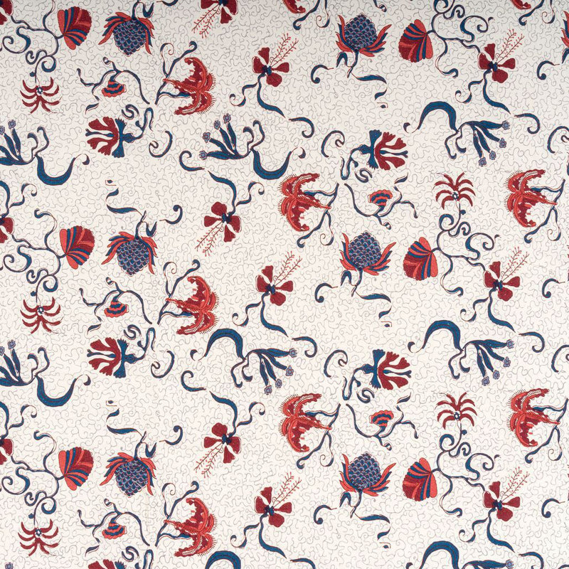 Clowe Tablecloth, 90" Square, Blue/Red