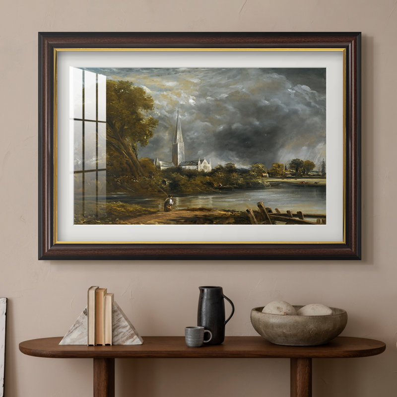 Cathédrale de Salisbury vue des prairies, vers 1831 - John Constable - Estampe encadrée sur mesure, 16x22 INNER SIZE