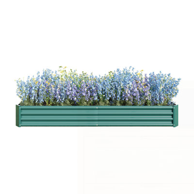 2PCS Metal Raised Rectangle Garden Planter Beds