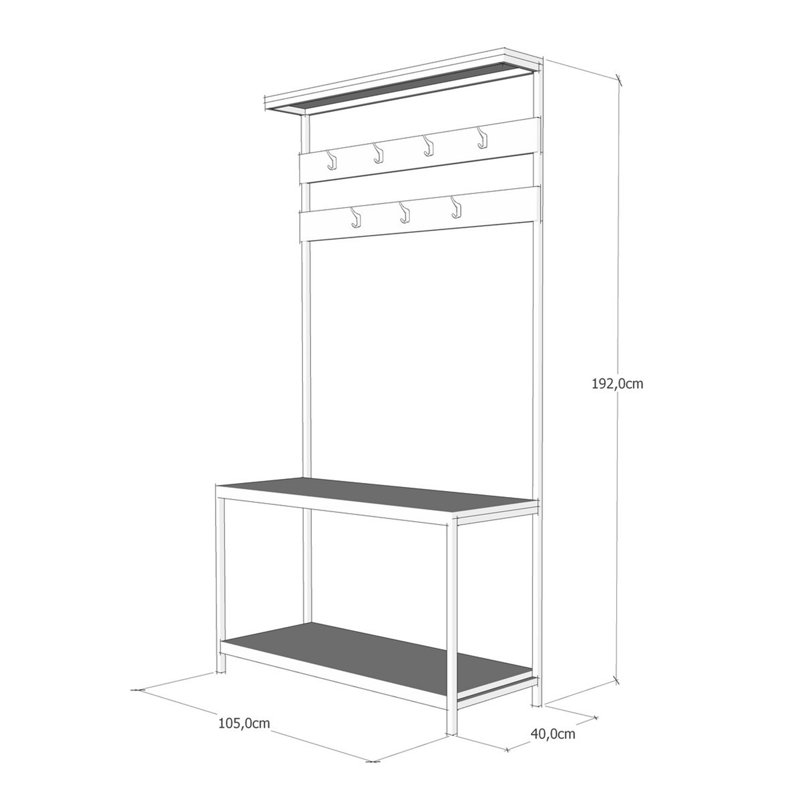 Gabby Hall Tree 105cm Wide with Shoe Storage