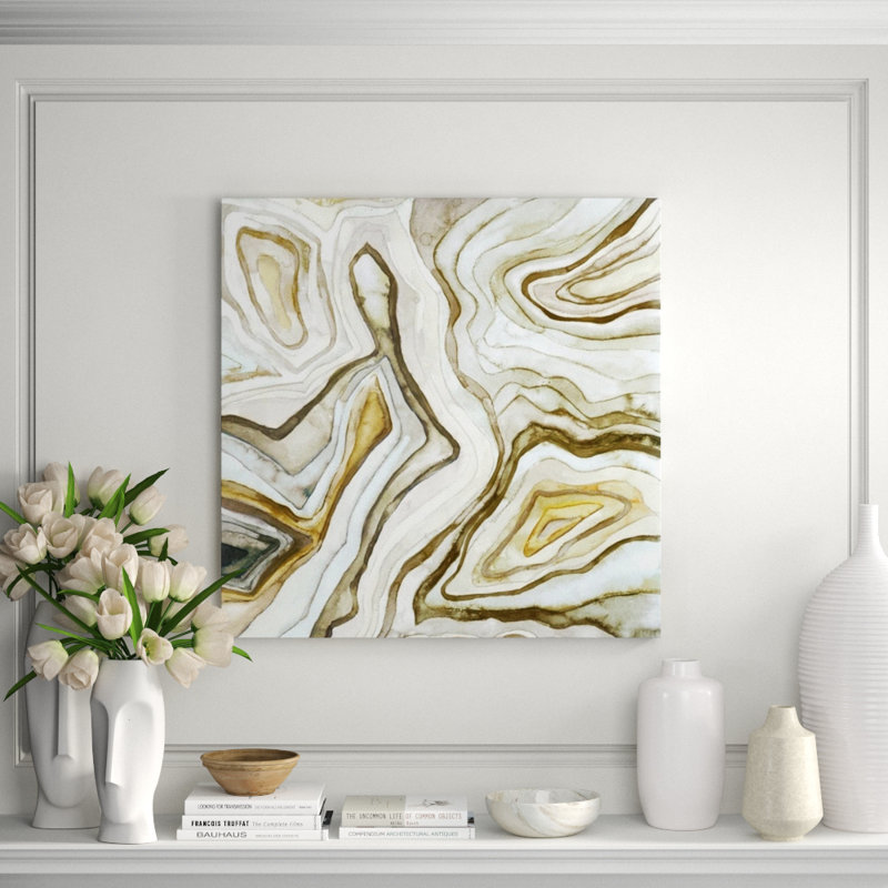 Gilt Agate II Print by Beverly Fuller, Image Brush Gel, 36" H x 36" W x 1.5" D