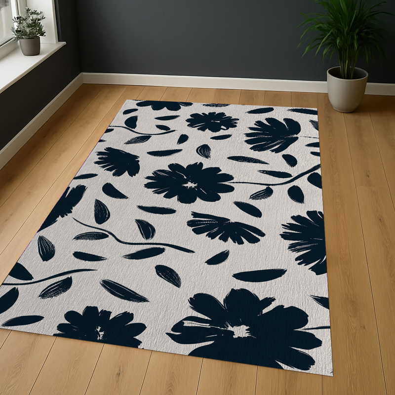 Floral Area Rug, Runner 70 x 140 cm