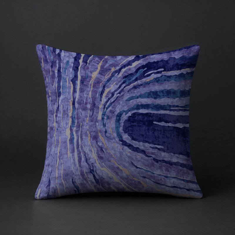 Coussin décoratif intérieur et extérieur Modern, Mauve abstrait 54, Carré 16 po