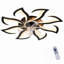 Ventilateur de plafond extra-plat de 81 cm (32 po) à 8 pétales avec lumière DEL intégrée et contrôle par application (noir)
