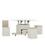 Table basse relevable moderne avec 4 tabourets pour le salon Table de salle à manger extensible 1 rangement caché + 2 tiroirs peu encombrants-832325484