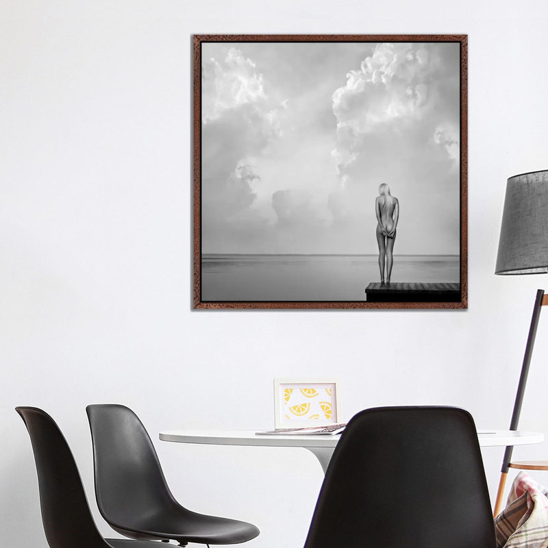 Echospace by Paulius Stefanovicius - Print on Canvas, 93.98cm H x 93.98cm W x 3.81cm D, Classic Brown Wood Floater Framed