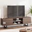 Meuble télé 60 po avec 2 tiroirs, centre de divertissement moderne, meuble multimédia en bois avec pieds robustes et rangement ouvert pour le salon-131157818