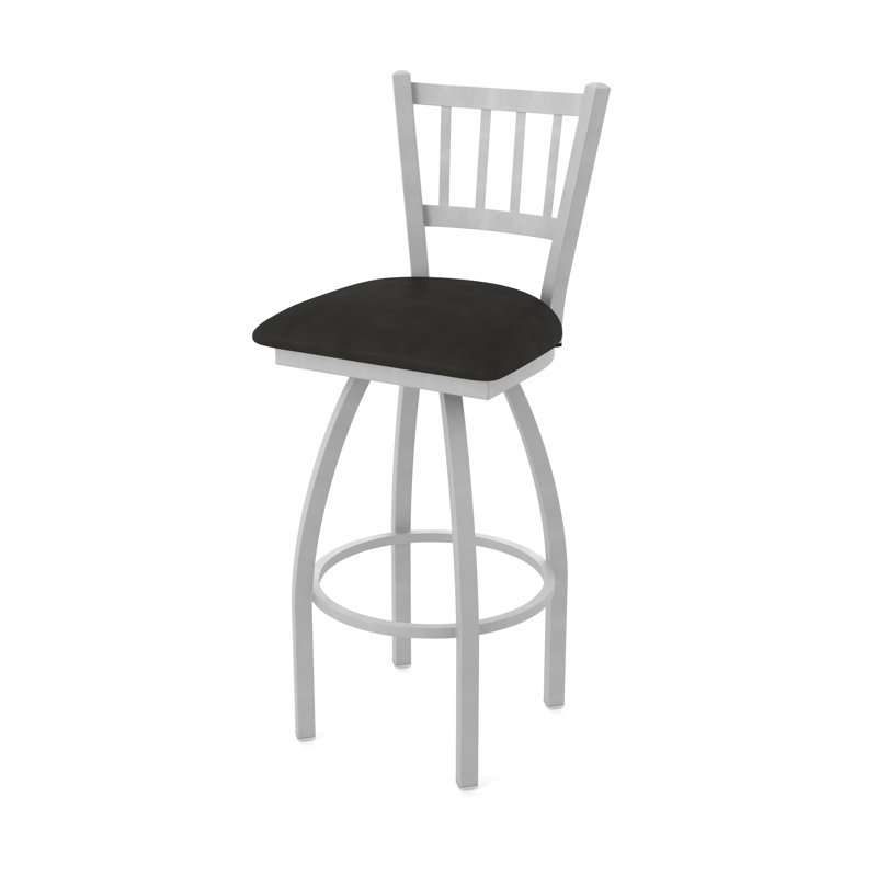 Tabouret pivotant 810 Contessa, Vinyle - espresso Canter, Nickel anodisé, Tabouret de bar (siège d'une hauteur de 30 po)