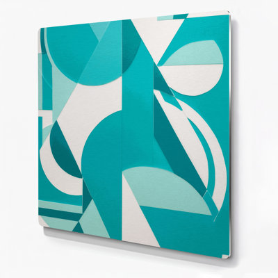 Abstract Shapes 15 Blue Metal Wall Art