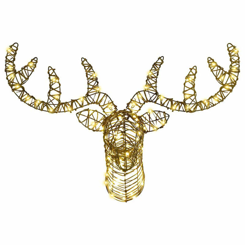 vidaXL Reindeer Head with 140 LEDs 60 cm Acrylic, Warm White/Black