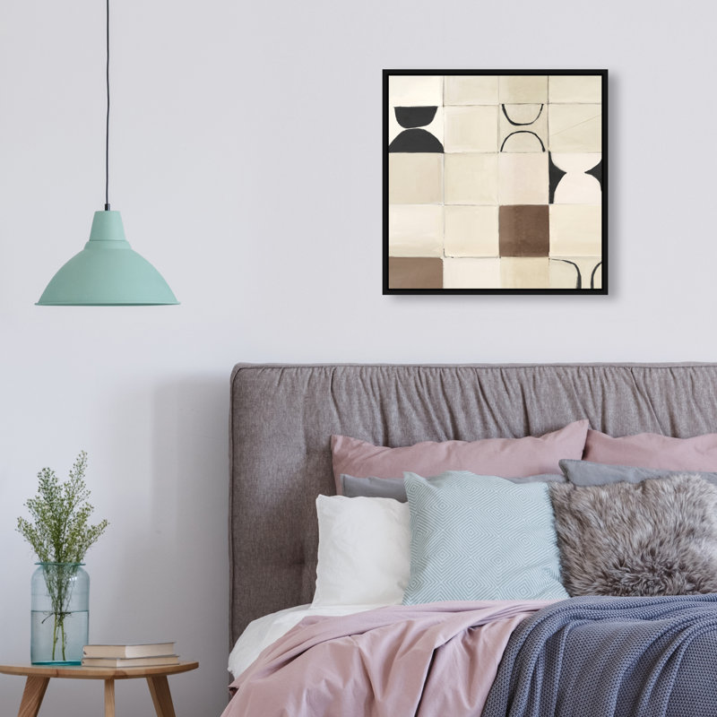 Boho Tiles Print by Oliver Gal, 17" H x 17" W, Black Floater Frame