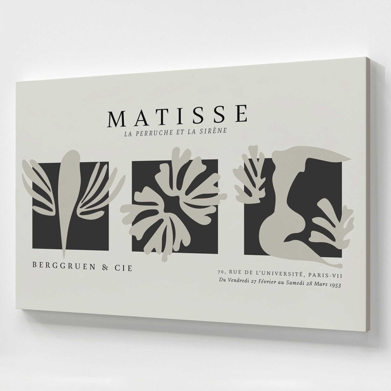 Le trio «The Parakeet and the Mermaid» par Matisse, H 48 po x l 72 po, Toile tendue