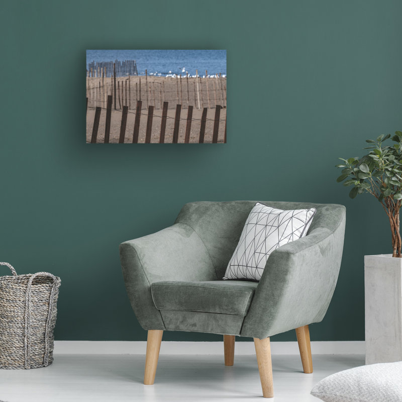 Art sur toile «bolur, clôture et mouettes», H 12 po x l 19 po