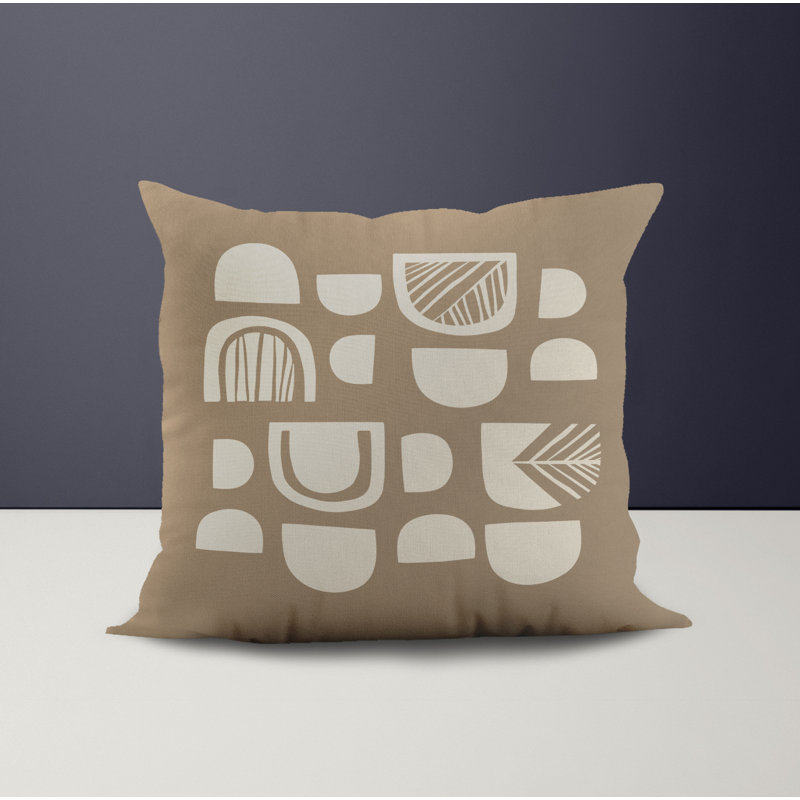 Jeté carré en polyester intérieur / extérieur, Beige, L 19 po x H 19 po