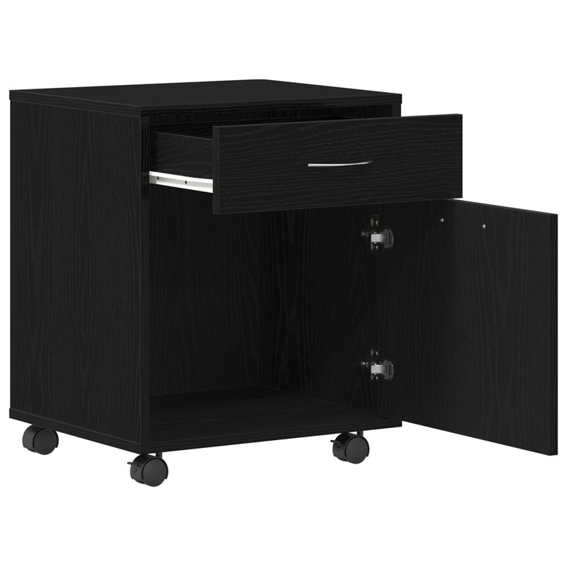 Rolling Cabinet Office Side Table Hall Drawer Cabinet Engineered Wood