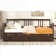 Storage Sleeper Platform Bed Full Size Multi-Functional Solid Wood White-Toned Daybed With Two Drawers