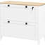 Classeur latéral à deux tiroirs avec barre de suspension réglable pour le rangement de bureau à domicile, dossiers de format lettre idéale A4 et format légal, clés à verrou verrouillables, fabrication de panneau de particules enduit, couleurs chêne blanc, 31,1 po
