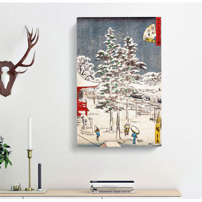 Kanda Temple Snow by Utagawa Hiroshige - Wrapped Canvas