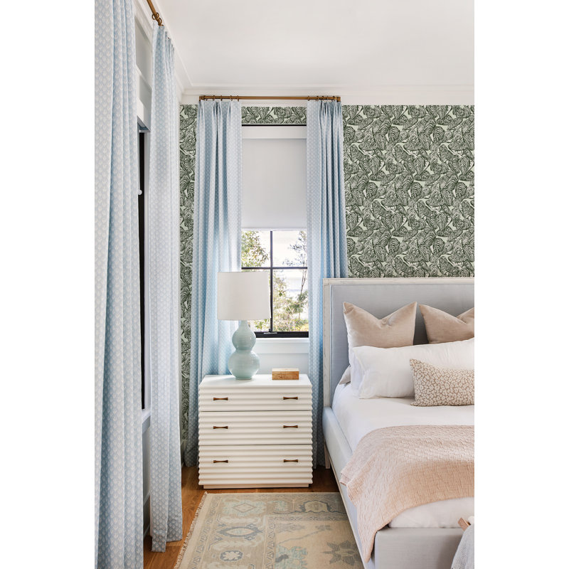 Bull’s Bay Oysters Dune Veil Wallpaper by Megan Molten, Green, Peel & Stick, Self-Adhesive
